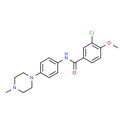 ChemSpider 2D Image | 3-Chloro-4-methoxy-N-[4-(4-methyl-1-piperazinyl)phenyl]benzamide | C19H22ClN3O2