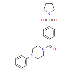 ChemSpider 2D Image | (4-Phenyl-1-piperazinyl)[4-(1-pyrrolidinylsulfonyl)phenyl]methanone | C21H25N3O3S