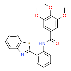 ChemSpider 2D Image | N-[2-(1,3-Benzothiazol-2-yl)phenyl]-3,4,5-trimethoxybenzamide | C23H20N2O4S