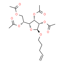ChemSpider 2D Image | 4-Penten-1-yl 2,3,5,6-tetra-O-acetyl-alpha-D-mannofuranoside | C19H28O10