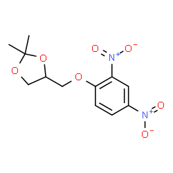 ChemSpider 2D Image | 4-[(2,4-Dinitrophenoxy)methyl]-2,2-dimethyl-1,3-dioxolane | C12H14N2O7