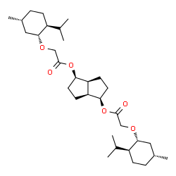 ChemSpider 2D Image | (1R,3aS,4R,6aS)-Octahydropentalene-1,4-diyl bis({[(1R,2S,5R)-2-isopropyl-5-methylcyclohexyl]oxy}acetate) | C32H54O6