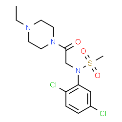 ChemSpider 2D Image | N-(2,5-Dichlorophenyl)-N-[2-(4-ethyl-1-piperazinyl)-2-oxoethyl]methanesulfonamide | C15H21Cl2N3O3S