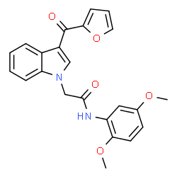 ChemSpider 2D Image | N-(2,5-Dimethoxyphenyl)-2-[3-(2-furoyl)-1H-indol-1-yl]acetamide | C23H20N2O5