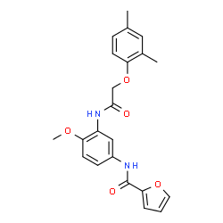 ChemSpider 2D Image | N-(3-{[(2,4-Dimethylphenoxy)acetyl]amino}-4-methoxyphenyl)-2-furamide | C22H22N2O5