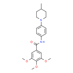 ChemSpider 2D Image | 3,4,5-Trimethoxy-N-[4-(4-methyl-1-piperidinyl)phenyl]benzamide | C22H28N2O4