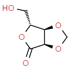 ChemSpider 2D Image | (3aR,6R,6aR)-6-(Hydroxymethyl)dihydrofuro[3,4-d][1,3]dioxol-4(3aH)-one | C6H8O5