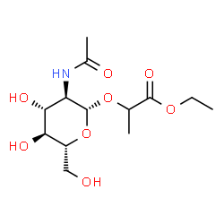 ChemSpider 2D Image | Ethyl 2-[(2-acetamido-2-deoxy-beta-D-glucopyranosyl)oxy]propanoate | C13H23NO8