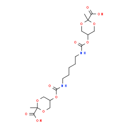 ChemSpider 2D Image | 5,5'-[1,5-Pentanediylbis(carbamoyloxy)]bis(2-methyl-1,3-dioxane-2-carboxylic acid) | C19H30N2O12