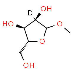ChemSpider 2D Image | Methyl D-(C~2~-~2~H)ribofuranoside | C6H11DO5
