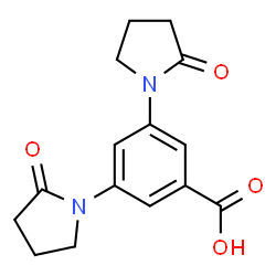 ChemSpider 2D Image | 3,5-Bis(2-oxo-1-pyrrolidinyl)benzoic acid | C15H16N2O4