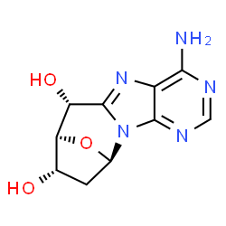ChemSpider 2D Image | (5'R)-5',8-cyclo-2'-deoxyadenosine | C10H11N5O3