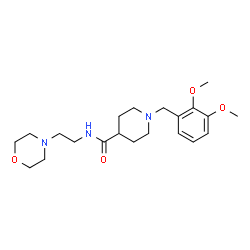 ChemSpider 2D Image | 1-(2,3-Dimethoxybenzyl)-N-[2-(4-morpholinyl)ethyl]-4-piperidinecarboxamide | C21H33N3O4