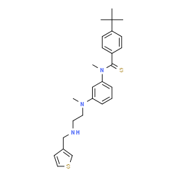 ChemSpider 2D Image | N-Methyl-4-(2-methyl-2-propanyl)-N-[3-(methyl{2-[(3-thienylmethyl)amino]ethyl}amino)phenyl]benzenecarbothioamide | C26H33N3S2