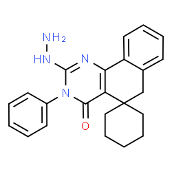 ChemSpider 2D Image | 2-Hydrazino-3-phenyl-3H-spiro[benzo[h]quinazoline-5,1'-cyclohexan]-4(6H)-one | C23H24N4O