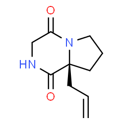 ChemSpider 2D Image | (8aS)-8a-Allylhexahydropyrrolo[1,2-a]pyrazine-1,4-dione | C10H14N2O2