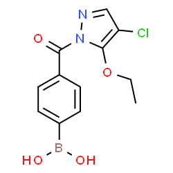 ChemSpider 2D Image | {4-[(4-Chloro-5-ethoxy-1H-pyrazol-1-yl)carbonyl]phenyl}boronic acid | C12H12BClN2O4