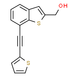 ChemSpider 2D Image | [7-(2-Thienylethynyl)-1-benzothiophen-2-yl]methanol | C15H10OS2