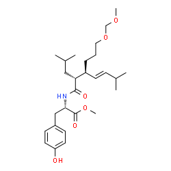 ChemSpider 2D Image | Methyl N-{(2R,3R,4E)-2-isobutyl-3-[3-(methoxymethoxy)propyl]-6-methyl-4-heptenoyl}-L-tyrosinate | C27H43NO6
