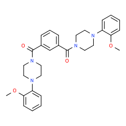ChemSpider 2D Image | 1,3-Phenylenebis{[4-(2-methoxyphenyl)-1-piperazinyl]methanone} | C30H34N4O4