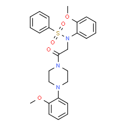 ChemSpider 2D Image | N-(2-Methoxyphenyl)-N-{2-[4-(2-methoxyphenyl)-1-piperazinyl]-2-oxoethyl}benzenesulfonamide | C26H29N3O5S