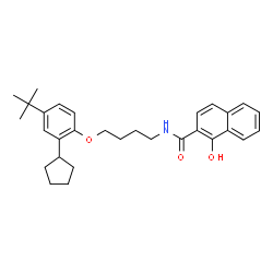 ChemSpider 2D Image | N-[4-(4-tert-Butyl-2-cyclopentylphenoxy)butyl]-1-hydroxy-2-naphthamide | C30H37NO3
