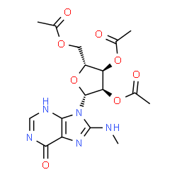 ChemSpider 2D Image | 2',3',5'-Tri-O-acetyl-8-(methylamino)inosine | C17H21N5O8
