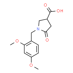 ChemSpider 2D Image | 1-(2,4-Dimethoxybenzyl)-5-oxo-3-pyrrolidinecarboxylic acid | C14H17NO5
