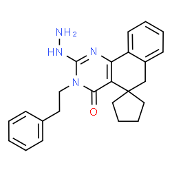 ChemSpider 2D Image | 2-Hydrazino-3-(2-phenylethyl)-3H-spiro[benzo[h]quinazoline-5,1'-cyclopentan]-4(6H)-one | C24H26N4O