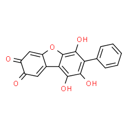 ChemSpider 2D Image | 6,8,9-Trihydroxy-7-phenyldibenzo[b,d]furan-2,3-dione | C18H10O6
