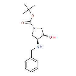 ChemSpider 2D Image | (3S,4S)-N-Boc-3-(benzylamino)-4-hydroxypyrrolidine | C16H24N2O3