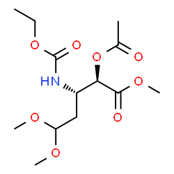 ChemSpider 2D Image | Methyl (2R,3S)-2-acetoxy-3-[(ethoxycarbonyl)amino]-5,5-dimethoxypentanoate | C13H23NO8