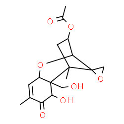 ChemSpider 2D Image | 7,15-Dihydroxy-8-oxo-12,13-epoxytrichothec-9-en-3-yl acetate | C17H22O7
