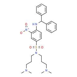 ChemSpider 2D Image | N,N-Bis[3-(dimethylamino)propyl]-4-[(diphenylmethyl)amino]-3-nitrobenzenesulfonamide | C29H39N5O4S