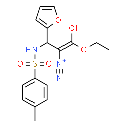 ChemSpider 2D Image | (1Z)-1-Ethoxy-3-(2-furyl)-1-hydroxy-3-{[(4-methylphenyl)sulfonyl]amino}-1-propene-2-diazonium | C16H18N3O5S