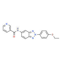 ChemSpider 2D Image | N-[2-(4-Ethoxyphenyl)-2H-benzotriazol-5-yl]nicotinamide | C20H17N5O2