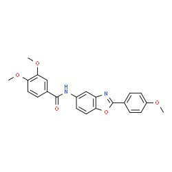 ChemSpider 2D Image | 3,4-Dimethoxy-N-[2-(4-methoxyphenyl)-1,3-benzoxazol-5-yl]benzamide | C23H20N2O5