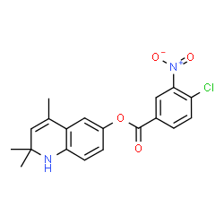 ChemSpider 2D Image | 2,2,4-Trimethyl-1,2-dihydro-6-quinolinyl 4-chloro-3-nitrobenzoate | C19H17ClN2O4