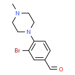 ChemSpider 2D Image | 3-Bromo-4-(4-methyl-1-piperazinyl)benzaldehyde | C12H15BrN2O