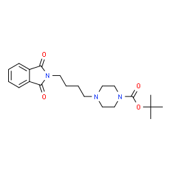 ChemSpider 2D Image | 2-Methyl-2-propanyl 4-[4-(1,3-dioxo-1,3-dihydro-2H-isoindol-2-yl)butyl]-1-piperazinecarboxylate | C21H29N3O4