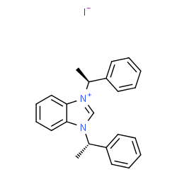 ChemSpider 2D Image | 1,3-Bis[(1S)-1-phenylethyl]-1H-benzimidazol-3-ium iodide | C23H23IN2