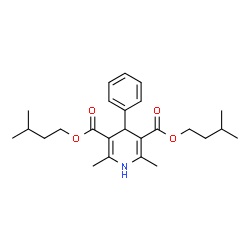 ChemSpider 2D Image | Bis(3-methylbutyl) 2,6-dimethyl-4-phenyl-1,4-dihydro-3,5-pyridinedicarboxylate | C25H35NO4