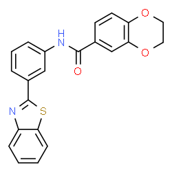 ChemSpider 2D Image | N-[3-(1,3-Benzothiazol-2-yl)phenyl]-2,3-dihydro-1,4-benzodioxine-6-carboxamide | C22H16N2O3S