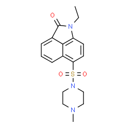 ChemSpider 2D Image | 1-Ethyl-6-(4-methyl-piperazine-1-sulfonyl)-1H-benzo[cd]indol-2-one | C18H21N3O3S