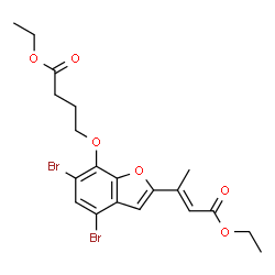 ChemSpider 2D Image | Ethyl (2E)-3-[4,6-dibromo-7-(4-ethoxy-4-oxobutoxy)-1-benzofuran-2-yl]-2-butenoate | C20H22Br2O6