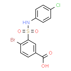 ChemSpider 2D Image | 4-Bromo-3-[(4-chlorophenyl)sulfamoyl]benzoic acid | C13H9BrClNO4S