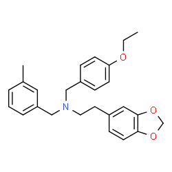 ChemSpider 2D Image | 2-(1,3-Benzodioxol-5-yl)-N-(4-ethoxybenzyl)-N-(3-methylbenzyl)ethanamine | C26H29NO3