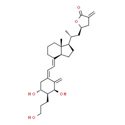 ChemSpider 2D Image | (1S,2S,3R,5Z,7E,23R)-1,3-Dihydroxy-2-(3-hydroxypropyl)-23,26-epoxy-9,10-secocholesta-5,7,10,25(27)-tetraen-26-one | C30H44O5