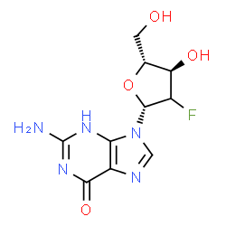 ChemSpider 2D Image | (2xi)-2'-Deoxy-2'-fluoroguanosine | C10H12FN5O4