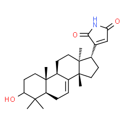 ChemSpider 2D Image | 3-[(5alpha,13alpha,14beta,17alpha)-3-Hydroxy-4,4,14-trimethylandrost-7-en-17-yl]-1H-pyrrole-2,5-dione | C26H37NO3
